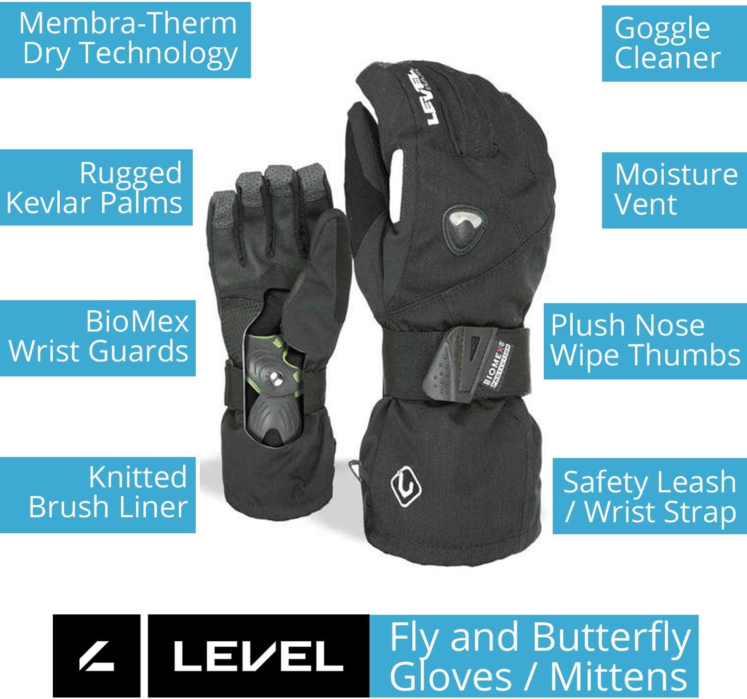 Level Fly Men's Outdoor Mittens available in Black - Size 7